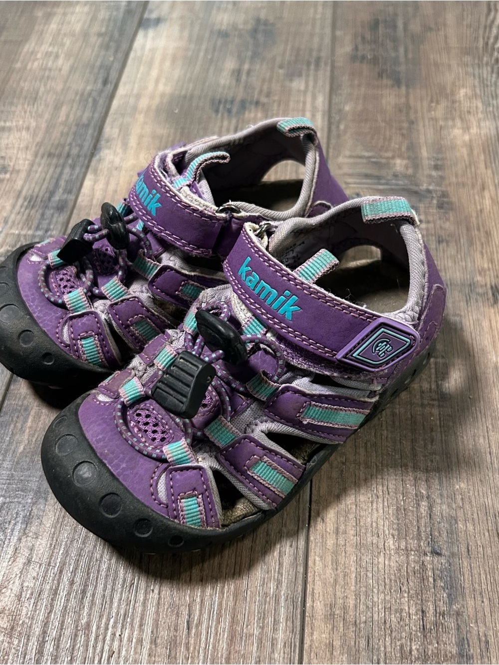Kamik Crab Purple Aqua Fisherman Sandals Unisex Kids US 7